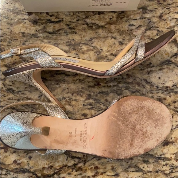 Jimmy Choo India glitter sandal Sz 39 1/2 - Picture 2 of 3